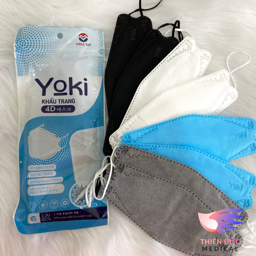 Bịch Khẩu trang KF94 Yoki Kháng Khuẩn (Người lớn – Bịch 6 chiếc)