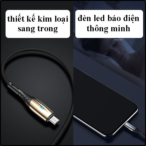 Dây Sạc Nhanh Iphone Bọc Dù Cao Cấp 1m Có đèn Led