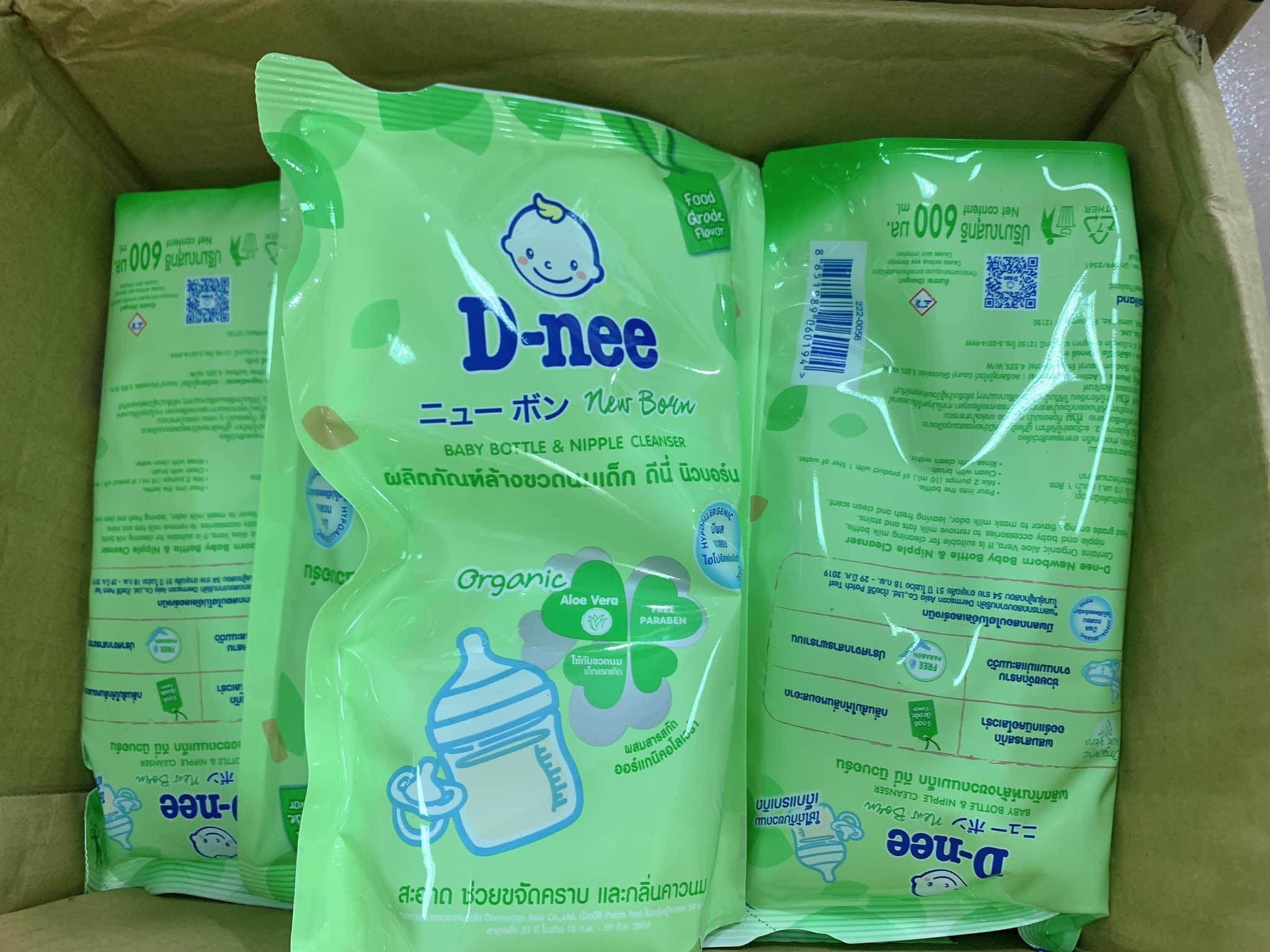 Nước rửa bình sữa dnee thái lan organic chai 500ml/túi 600ml