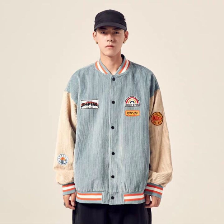 Áo khoác nhung kiểu bomber nam nữ logo thêu siêu đẹp thiết kế ấn tượng tp