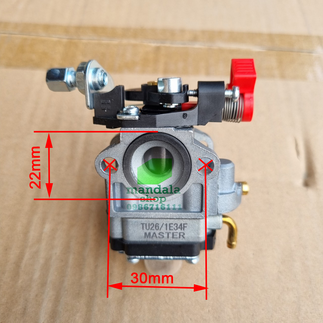 Chế hòa khí máy cắt cỏ YINBA - Master le đỏ tự động - bình xăng con máy cắt cỏ 2 thì 260/330...