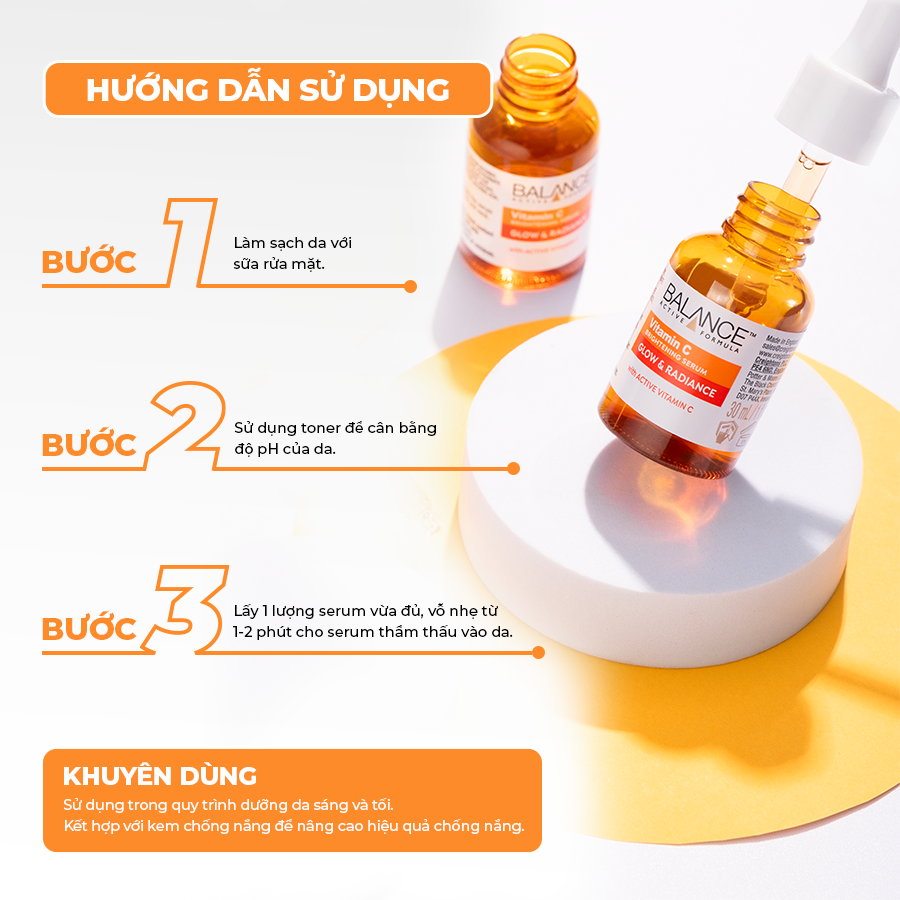 Serum Trắng Da Mờ Thâm Balance Active Formula Vitamin C 3% Brightening 30ml