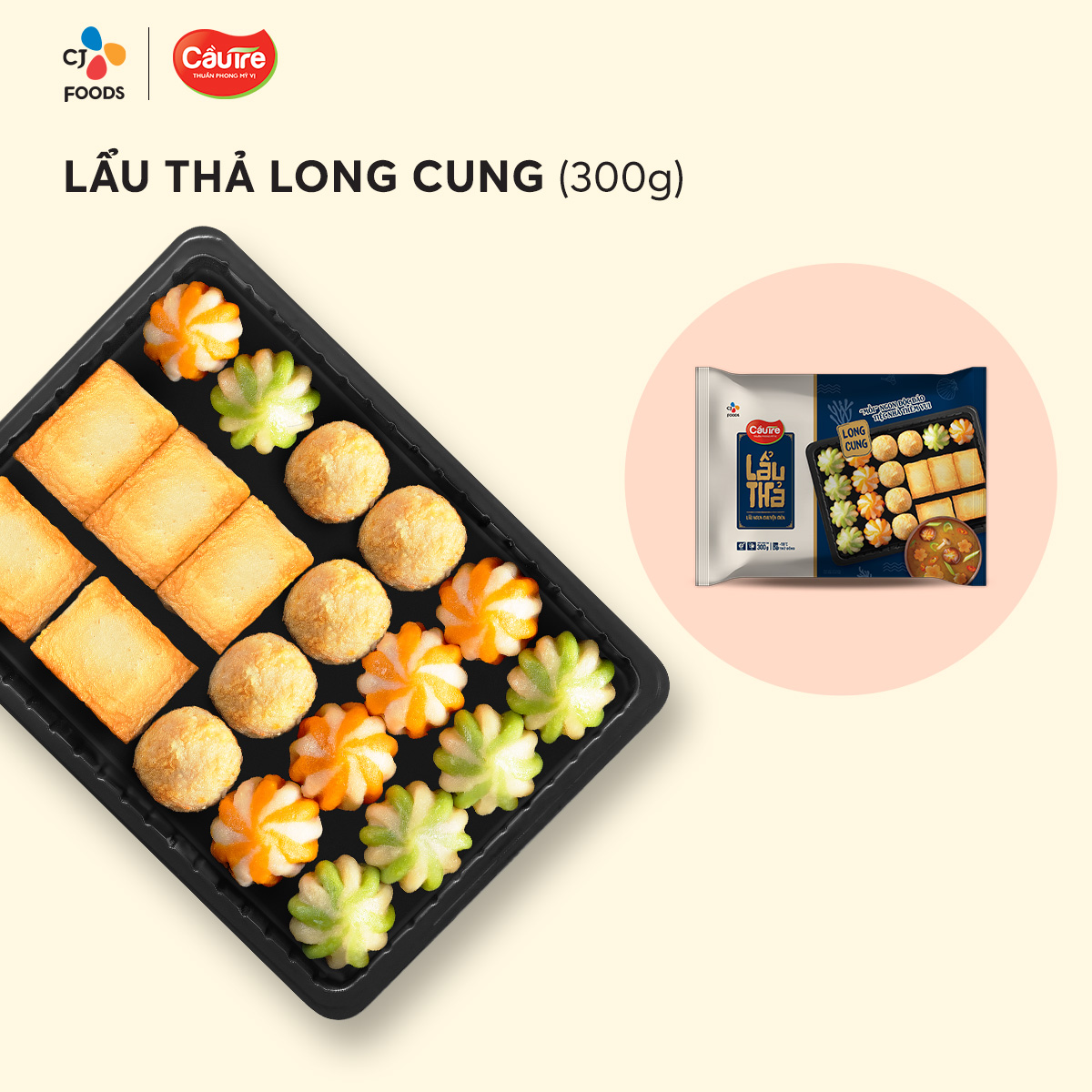 [Hỏa tốc] Viên thả lẩu long cung Cầu Tre 300g