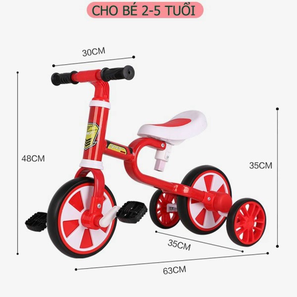Xe chòi chân thăng bằng Motion 4 bánh có bàn đạp 3 bánh dành cho bé 2 đến 5 tuổi