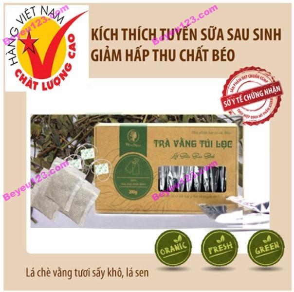 Hộp 20 túi trà vằng túi lọc lợi sữa, giảm mỡ bụng 40g - Wonmom (Việt Nam) WM510