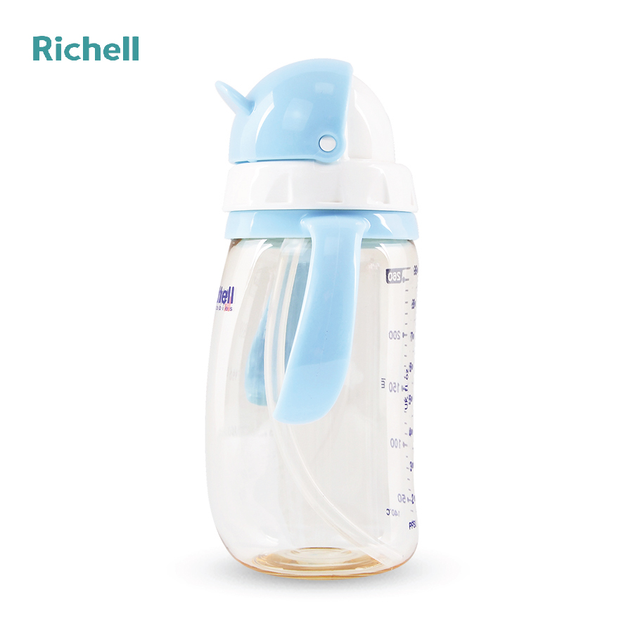 BÌNH ỐNG HÚT PPSU RICHELL (260ML-XANH LƠ)