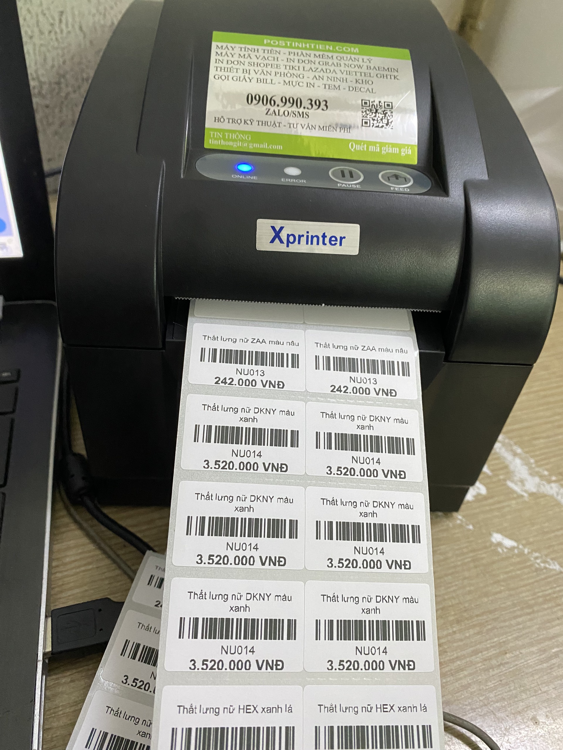 Máy In Mã Vạch XPrinter XP 350B Phần mềm kioviet