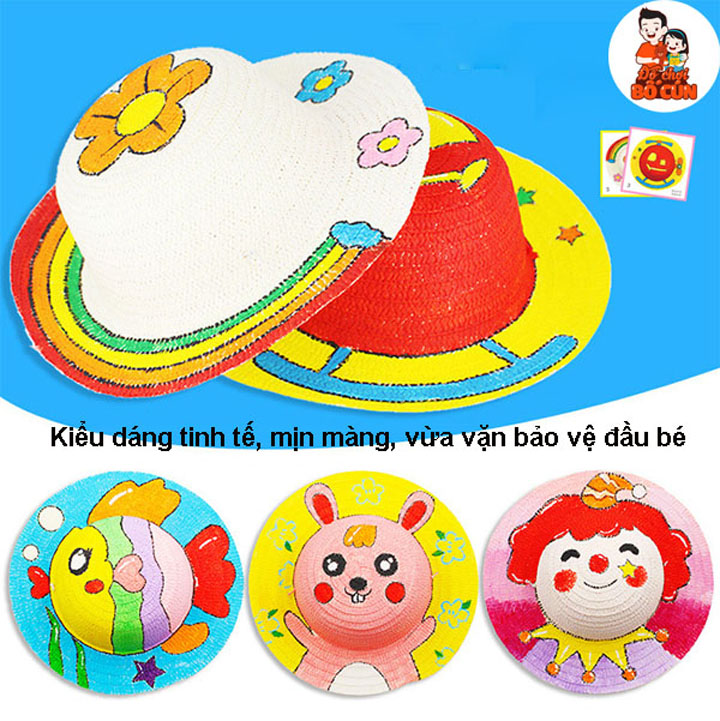 Mũ tô màu thủ công sáng tạo cho bé
