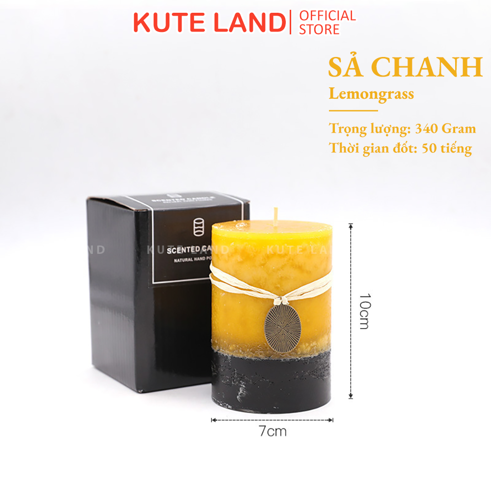 Nến thơm trụ tròn độc đáo sáp đậu nành không khói tự nhiên nhiều tầng hương thư giãn giải tỏa căng thẳng mệt mỏi
