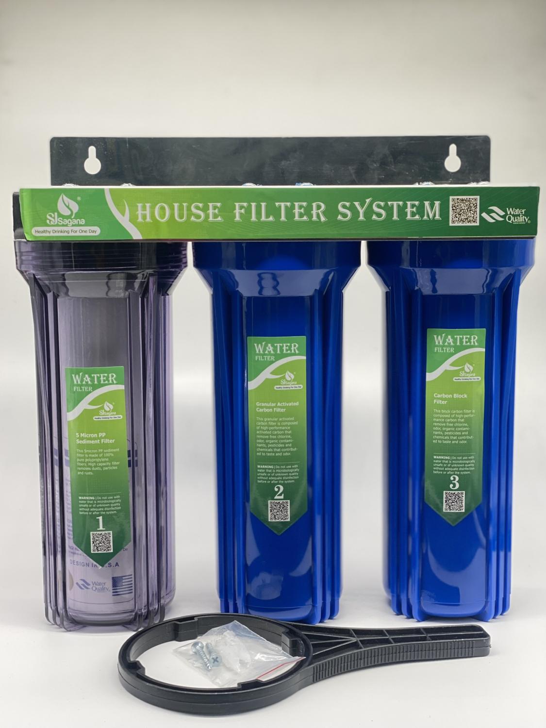 Bộ lọc thô, bộ lọc sinh hoạt 3 cốc xử lý nước đầu nguồn 10inch
