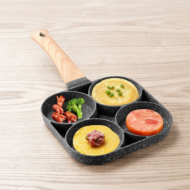Chảo Đá Chia Ô 4 Ngăn Chiên Dán Đa Năng Chống Dính Tốt