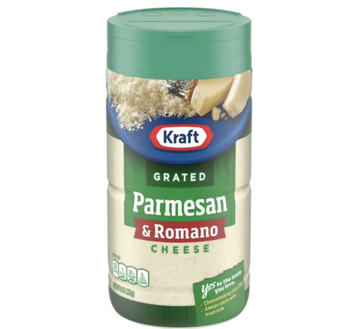 BỘT MIX 2 PHÔ MAI RẮC Parmesan, Romano Kraft Three Cheese Blend Grated