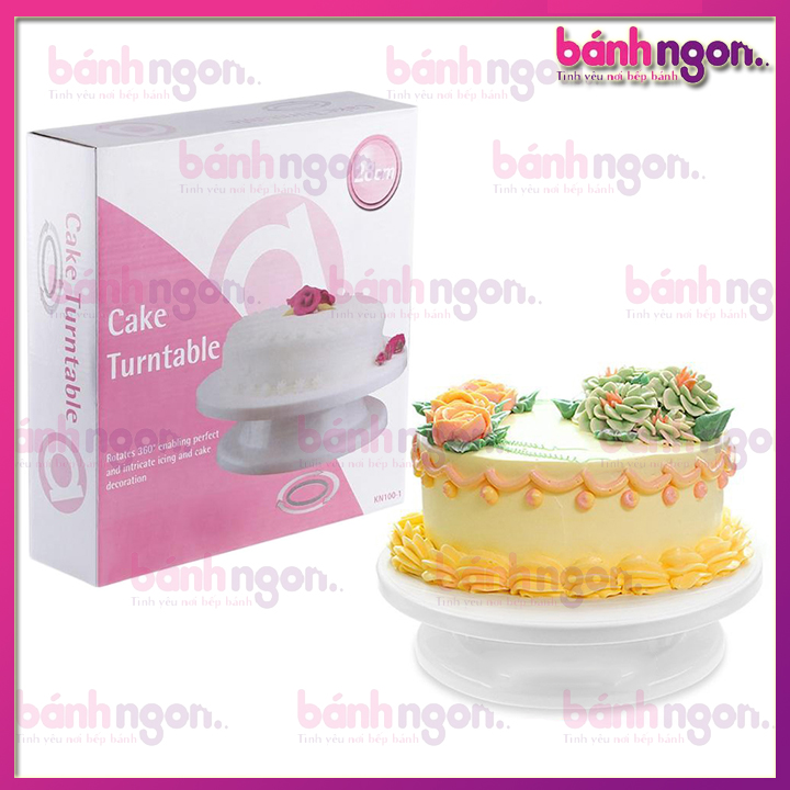 Bàn xoay nhựa trang trí bánh cao cấp 28cm/ Chất liệu: nhựa cao cấp, bền đẹp và chắc chắn/ Gồm 2 bộ phận: mặt xoay và chân xoay.