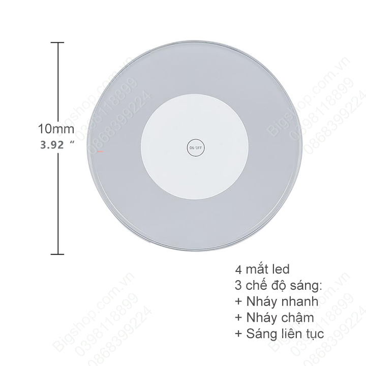 Đế lót ly có đèn led rất đẹp, nhiều chế độ sáng