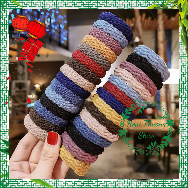 Set 10 sợi thun cột tóc nữ bền và co giãn tốt