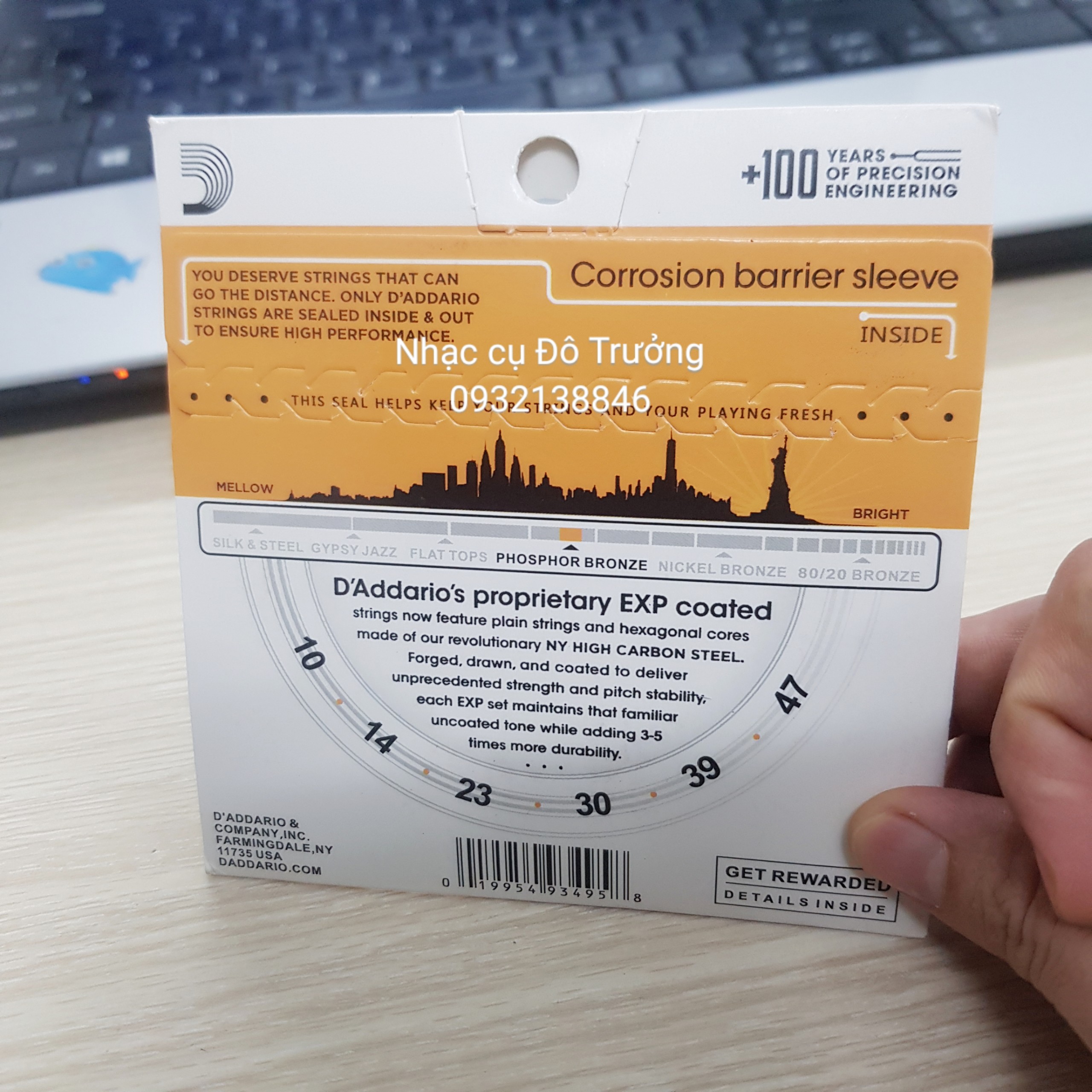 Dây đàn Acoustic Guitar D’Addario EXP15