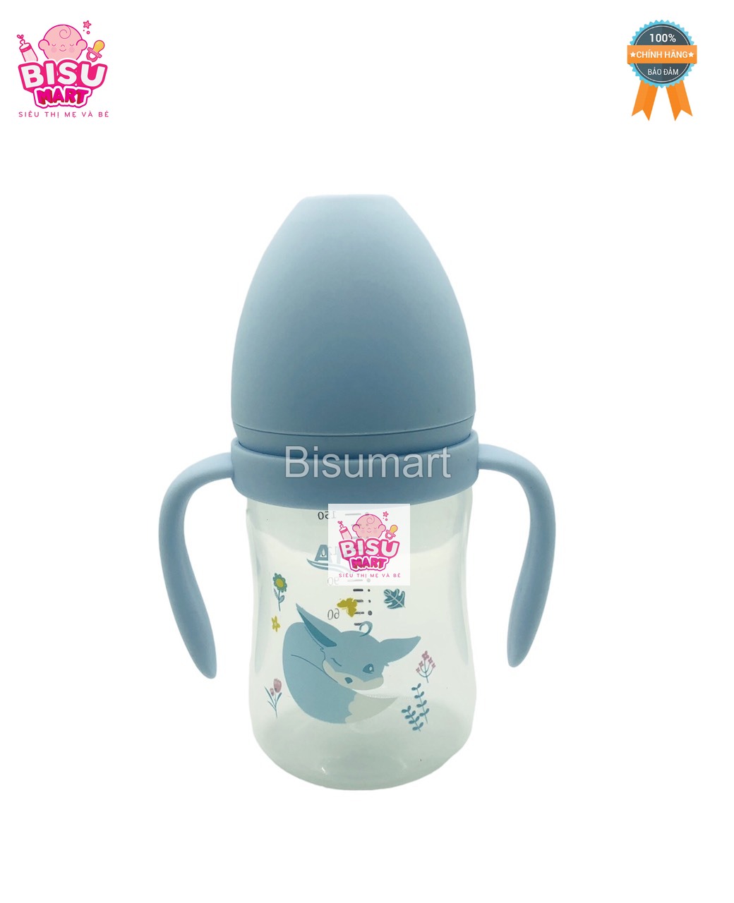 Bình Sữa Cổ Rộng PP AKI 180ml - 240ml - 300ml (tặng kèm núm vú cổ rộng)