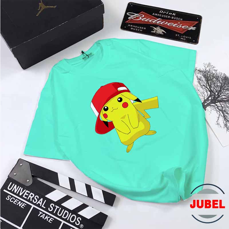 [HCM]Áo thun Unisex - pikachu đội nón dễ thương