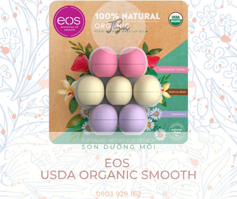 Son dưỡng môi hữu cơ EOS USDA Organic Smooth (dạng tròn, 7gram)