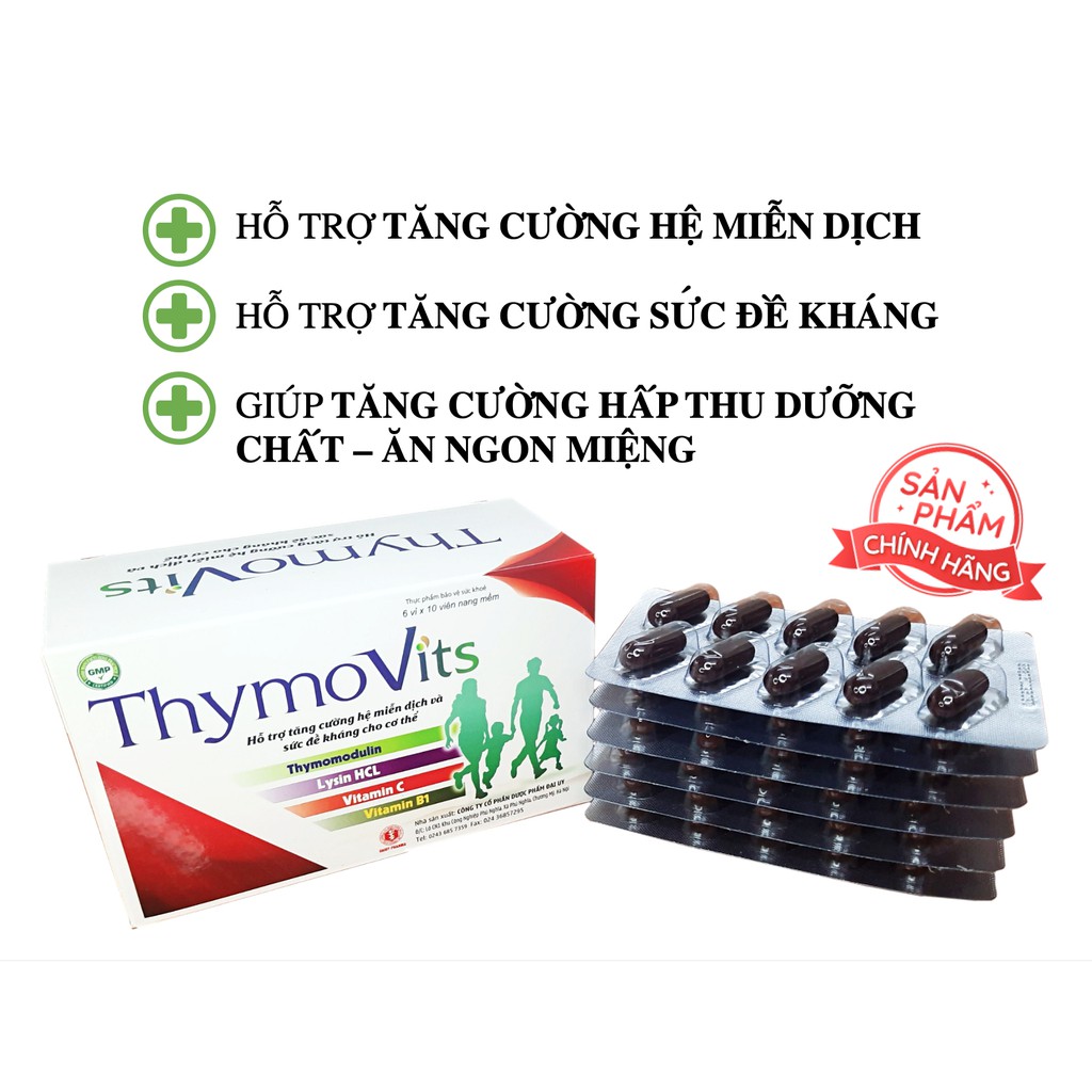 Viên uống đề kháng Thymovits Đại Uy Thymomodulin hỗ trợ hệ miễn dịch