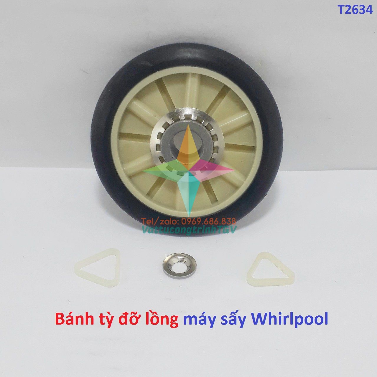 Bánh tỳ đỡ lồng máy sấy Whirlpool