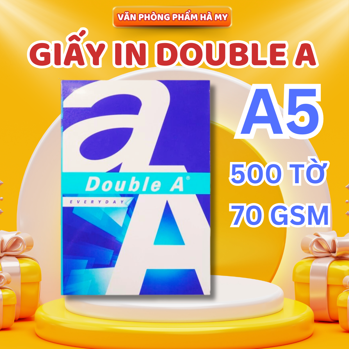 Thùng Giấy In A4/A5 Double A 70 gsm 500 tờ chính hãng nhập khẩu từ Thái Lan