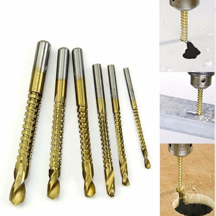 Bộ 6 mũi khoan rãnh, mũi khoan tạo hình 3-8mm