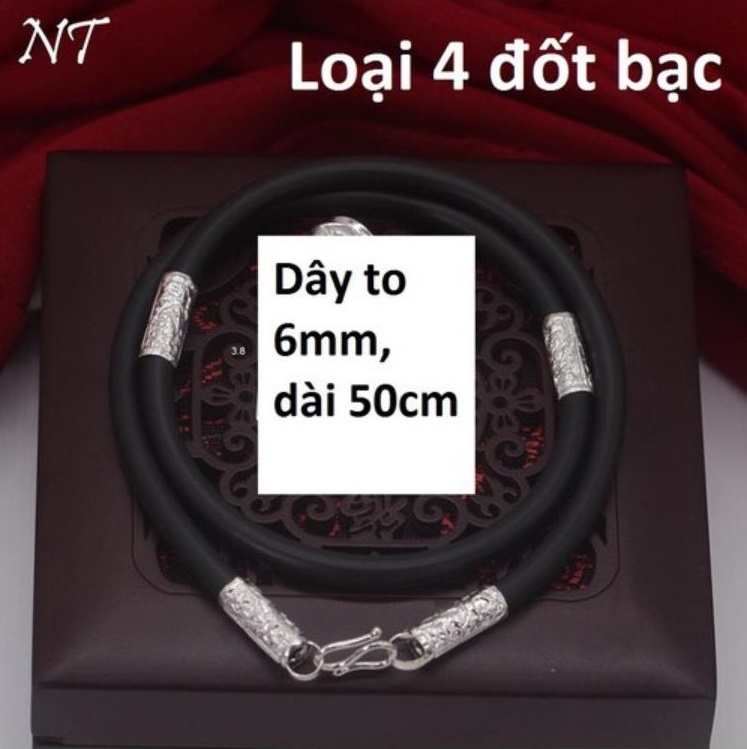 Dây cao su bọc bạc để đeo mặt dây