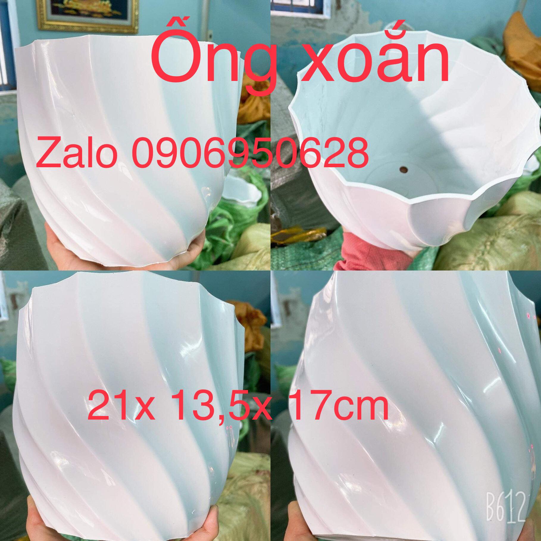 Chậu nhựa ống xoắn 21