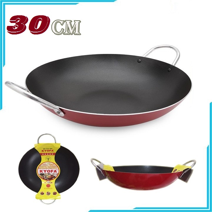 (Chảo Xào 30CM) Chảo Chống Dính 2 Quai Kyofa Chất Lượng Cao - Chảo Hợp Kim Nhôm Chống Dính, Siêu Bền và Khả Năng Chịu Nhiệt Cao