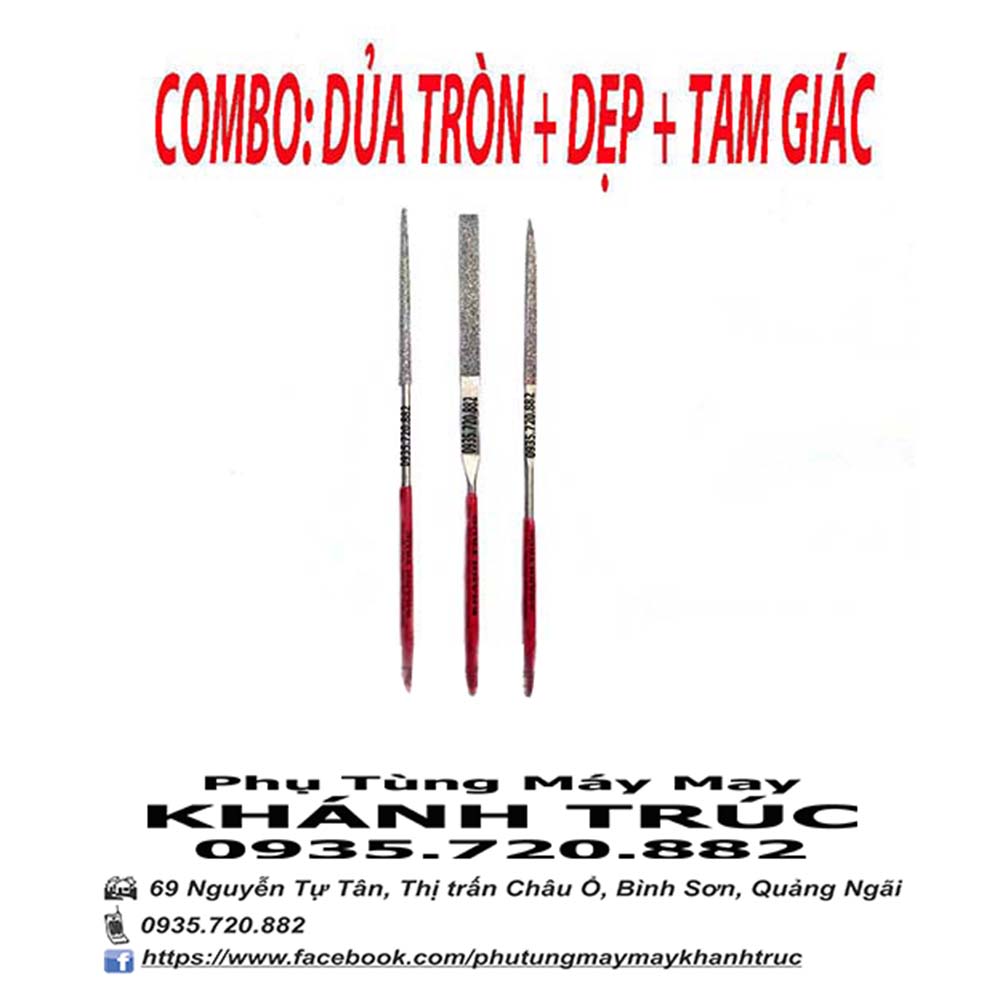 Com bo 1 dủa nhỏ tam giác + 1 tròn + 1 dẹp hợp kim