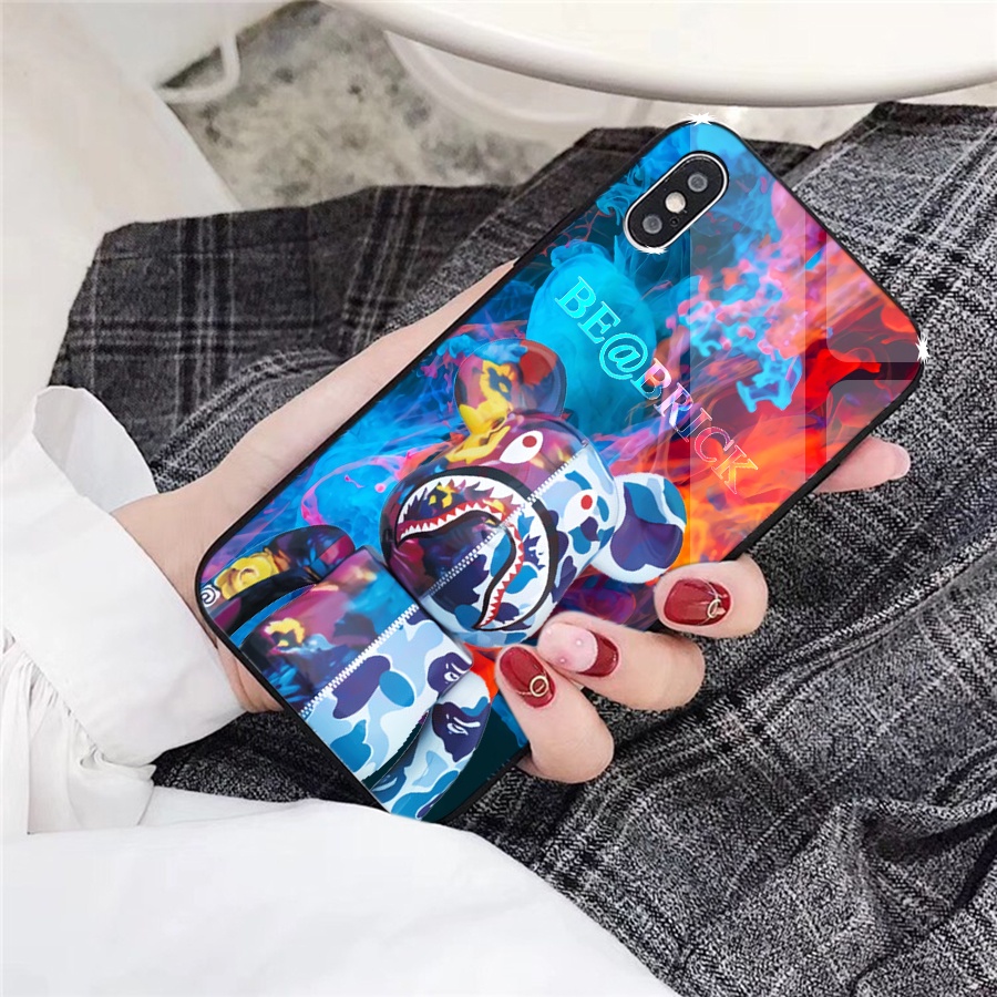 Ốp lưng iphone Bear Brick Kính tráng gương Xsmax/X/8plus/8/7Plus/7/6/6splus