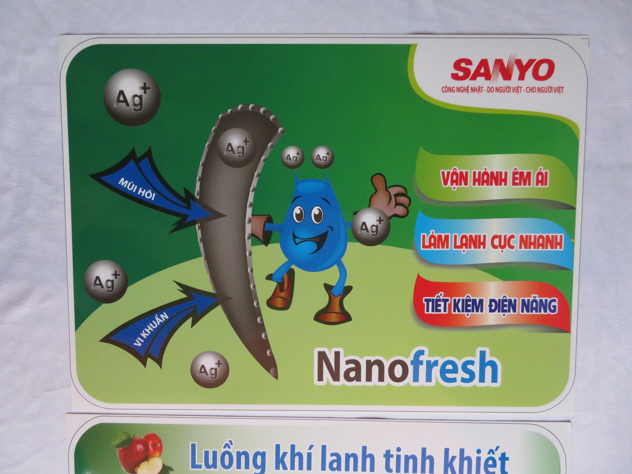Tem dán tủ lanh SANYO nhiều mẫu