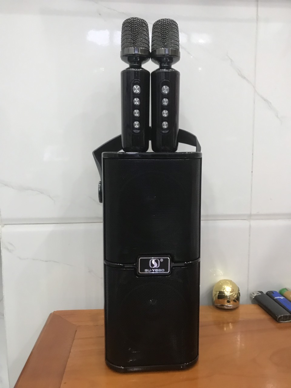 Loa karaoke bluetooth YS218, 2 bass mẫu mới