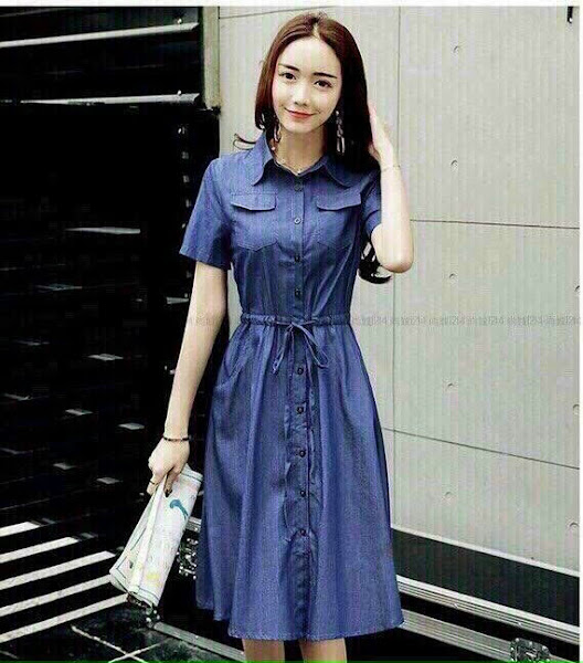 [HCM]ĐẦM JEAN XOÈ EO DÂY RÚT