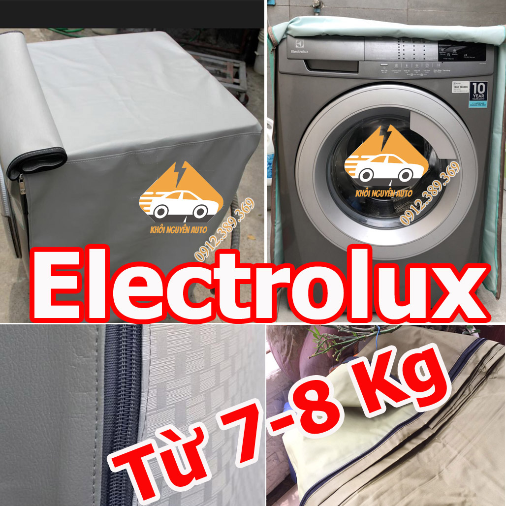 Bạt phủ máy giặt  Cao Cấp Electrolux Vải Dù 3 Lớp Siêu Bền Chống Mưa Nắng Nóng Từ 7kg đến 15kg
