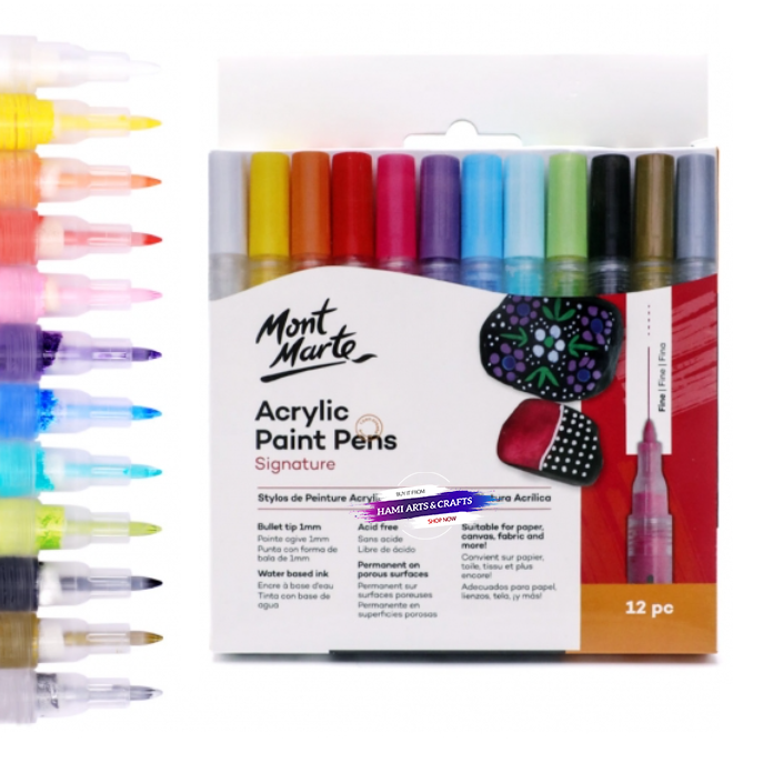 Bộ Bút Màu Acrylic 12 Màu Mont Marte