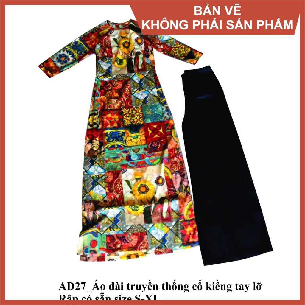 Rập giấy a0 - áo dài cổ kiềng ad27