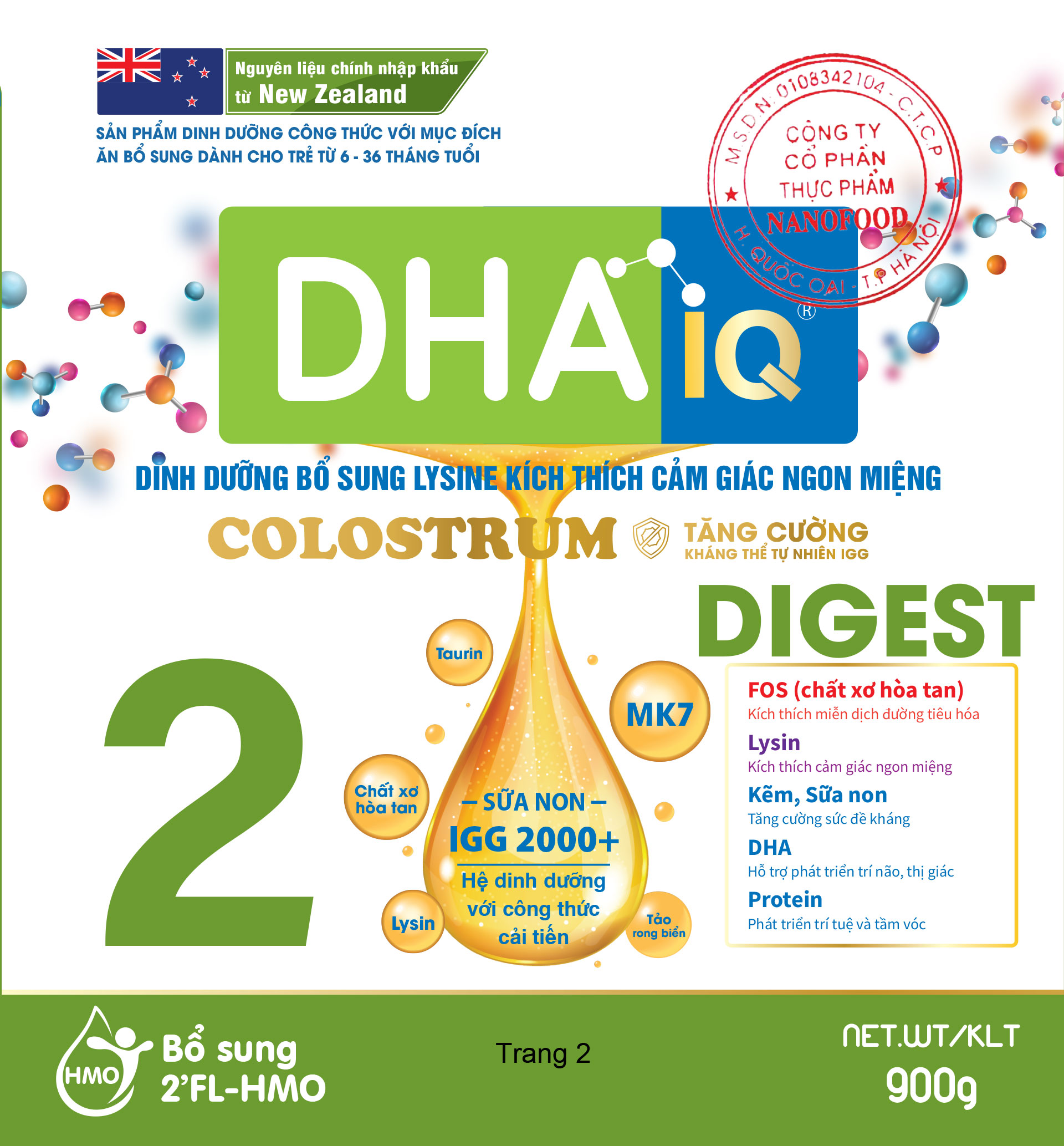 Sữa Bột DHA IQ Digest Dành Cho Bé Từ 6 - 36 Tháng