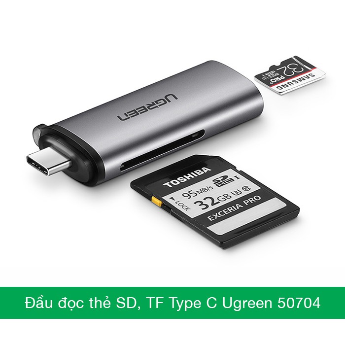 Đầu Đọc Thẻ Nhớ Sd/Tf Usb Type-C Ugreen 50704