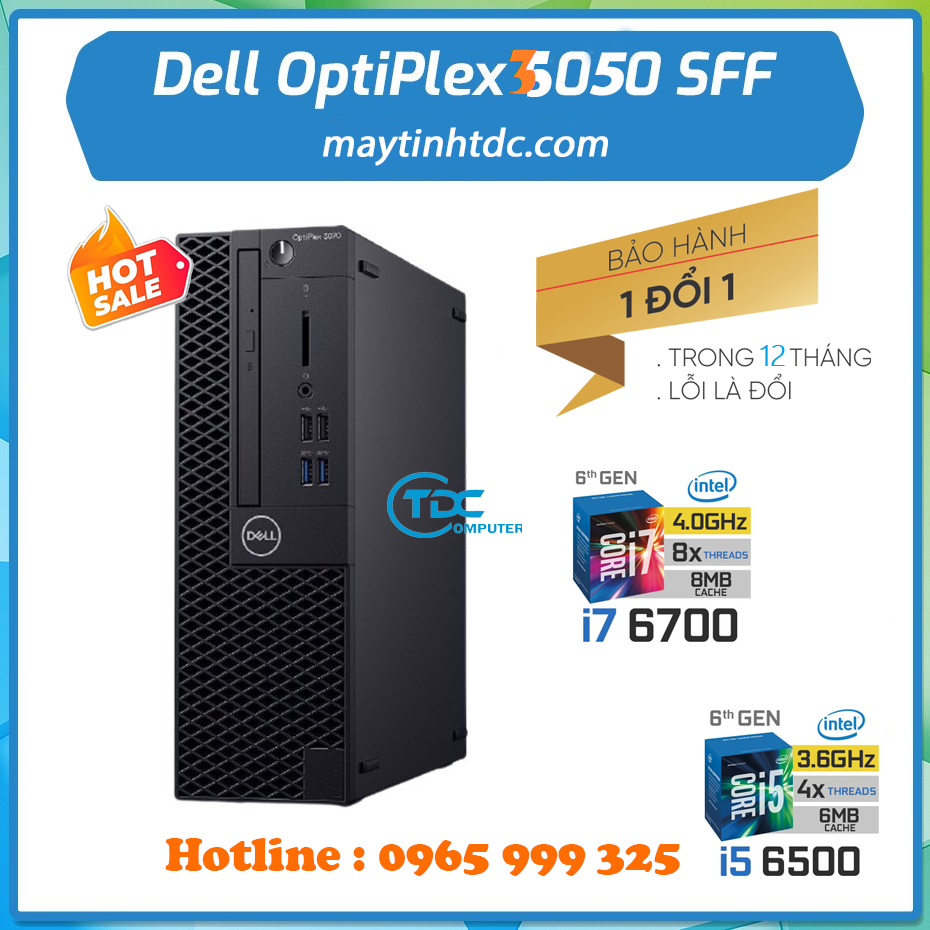 Case máy tính đồng bộ DELL OPTIPLEX 3050 - 5050 SFF Core i7 6700 | RAM 32GB | ổ cứng SSD 512GB. Hàng Nhập Khẩu, Bảo hành 12 tháng 1 đổi 1