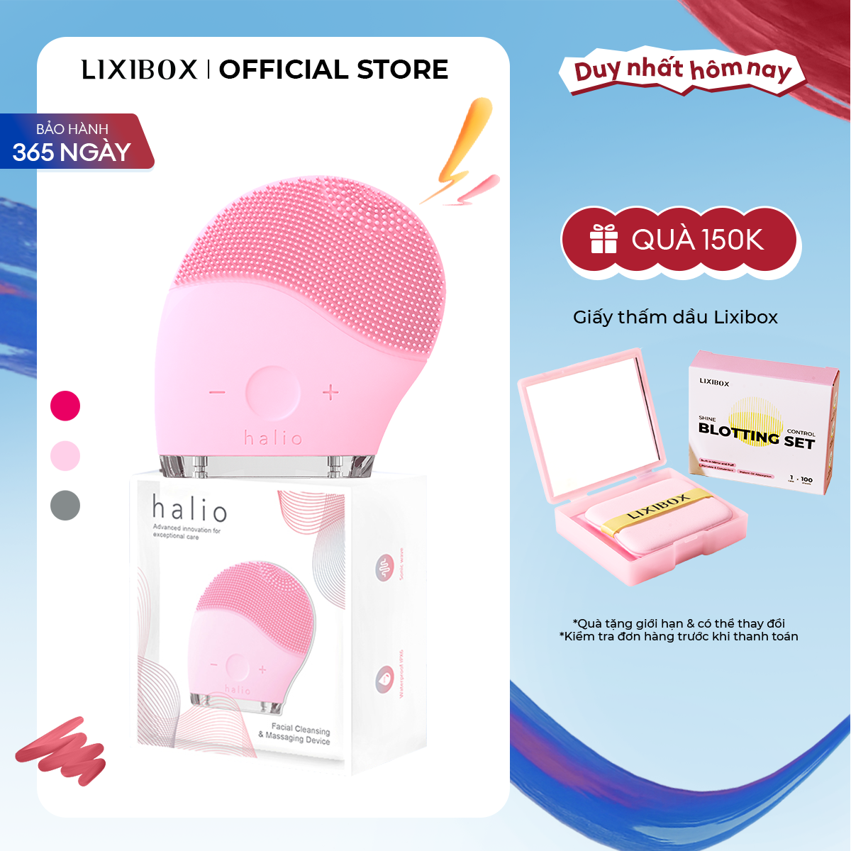 Máy Rửa Mặt Sóng Âm Halio Facial Cleansing & Massaging Device Limited Edition