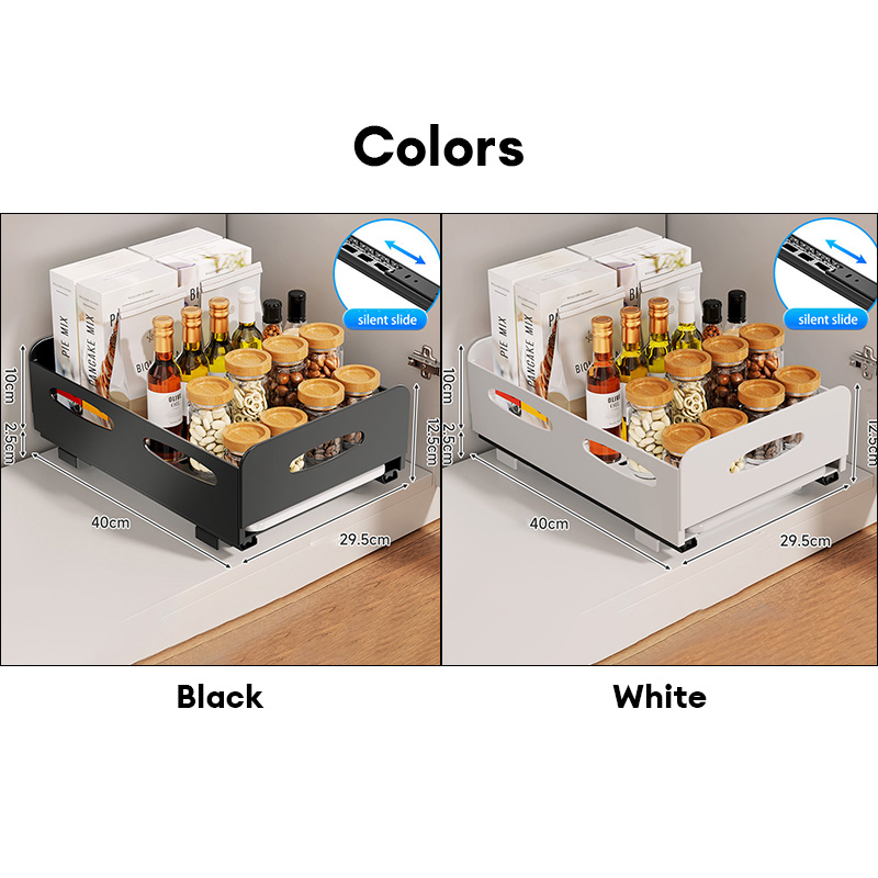 Drawer kitchen dish rack Kitchen cabinet built-in pull-out tray tray storage rack Household drawer cutlery cup rack