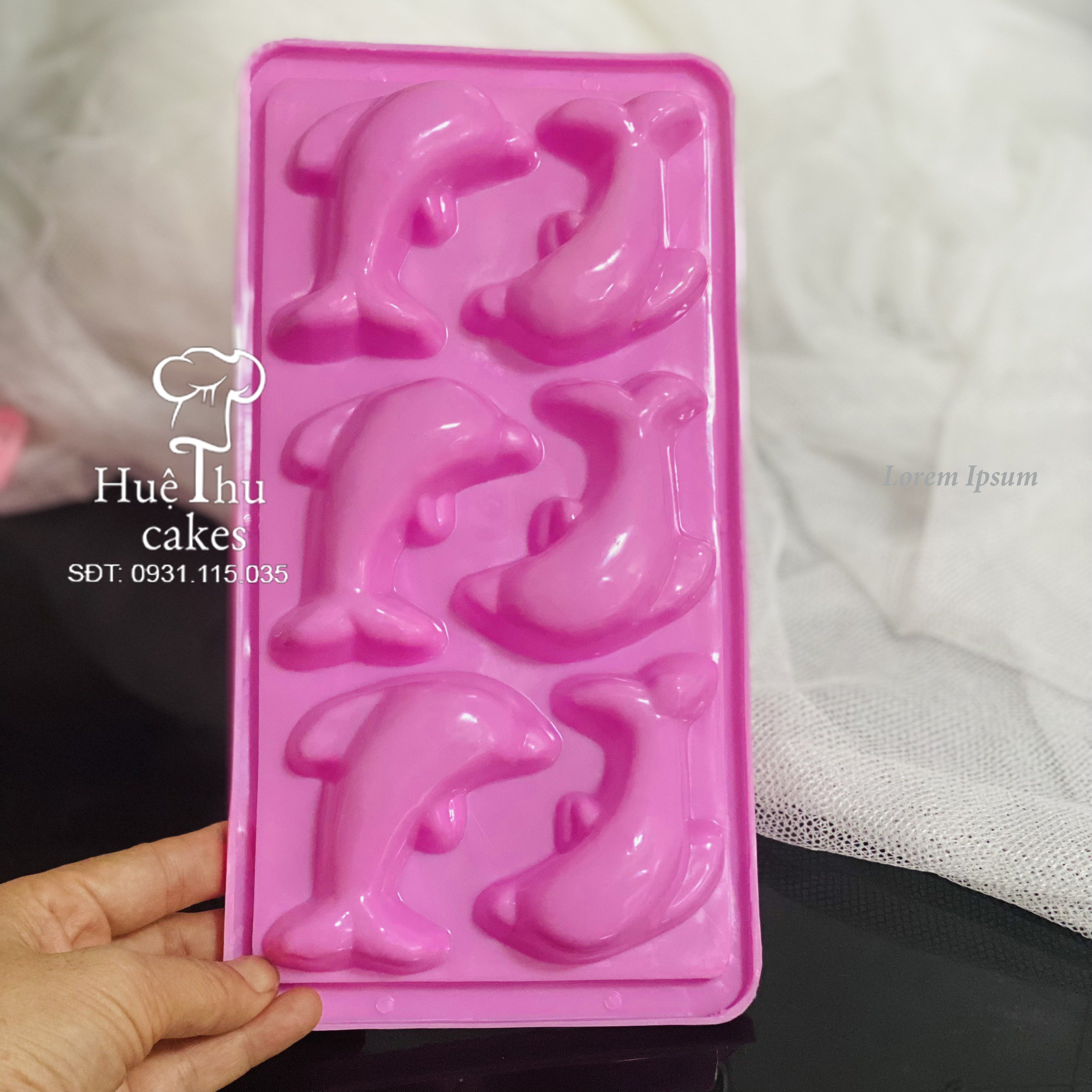 Khuôn rau câu, khay đá Cá Heo đổ thạch rau câu 3D, 4D