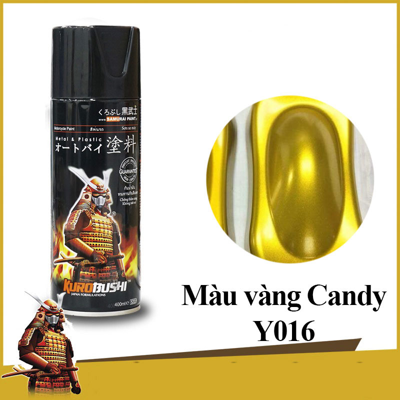 Sơn xịt Samurai màu Vàng Candy – Y016*