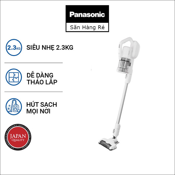 Máy hút bụi không dây siêu nhẹ Panasonic MC-SBV01W246 – Hút sạch – Dễ dàng tháo lắp - Tích hợp đèn LED phát hiện bụi trong bóng tối - Hàng chính hãng - Bảo hành 12 tháng