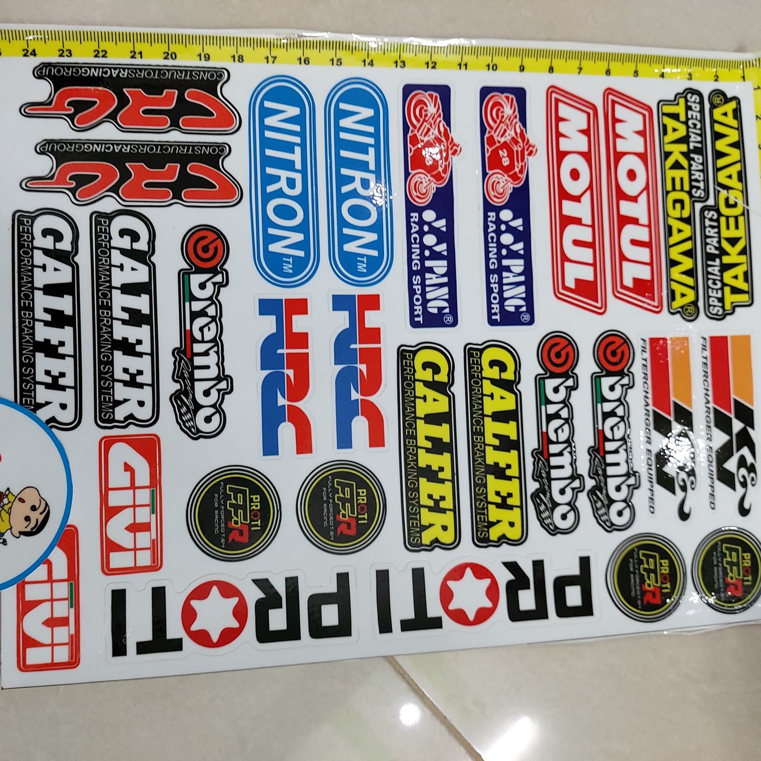 Combo set tem logo sticker motul nitron crg