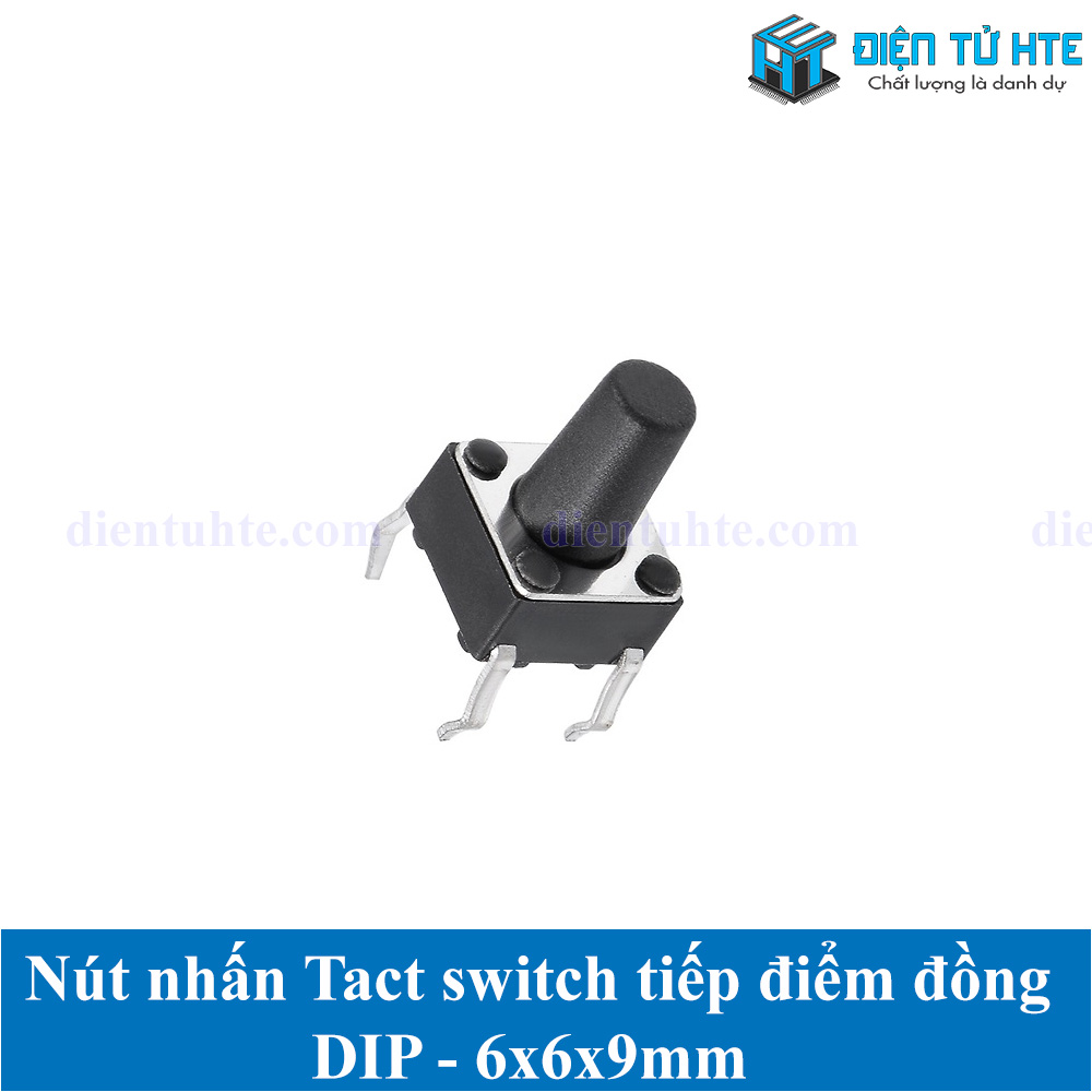 Nút nhấn 4 chân cắm DIP tiếp điểm đồng 6x6 (Gói 20 cái)
