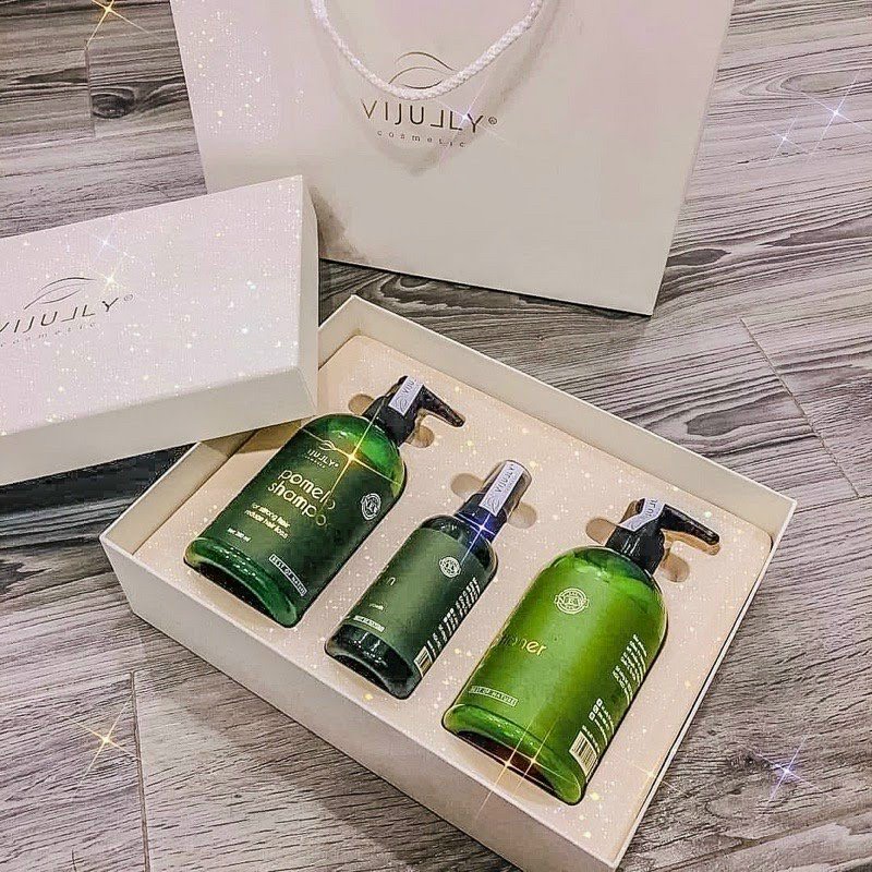 Combo dầu gội - dầu xả - xịt bưởi vijuly ngăn ngừa rụng tóc kích thích mọc tóc