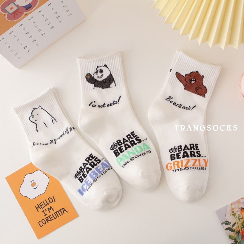 Tất cao cổ “WE BARE BEARS” - ảnh thật
